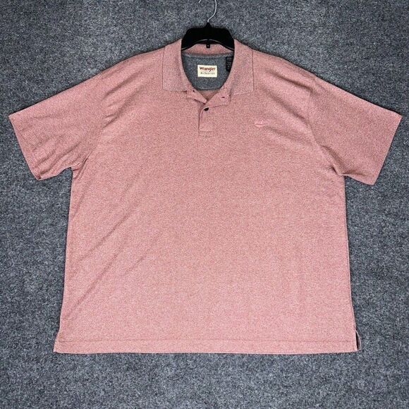 Wrangler Polo Shirt Mens XL Red Collared Short Sleeve Authentics Polyester Adult - Picture 1 of 6